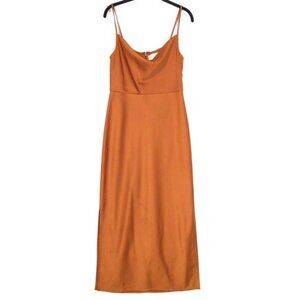 SACHIN & BABI Women's Cali Satin Midi Dress Size‎ 8 Sedona Bronze R21G904BH